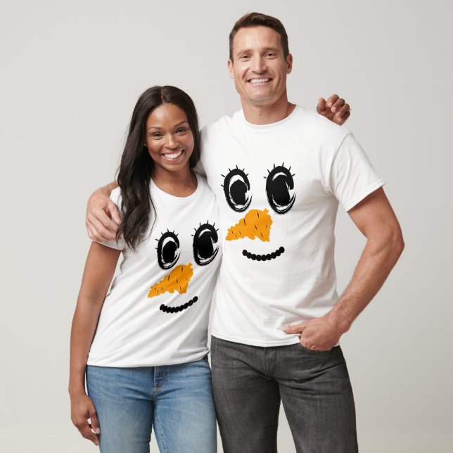 Snowman Face ; Matching Family Gift T-Shirt (Unisex)