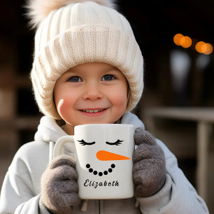 Snowman Face Mug   Custom Holiday Mug