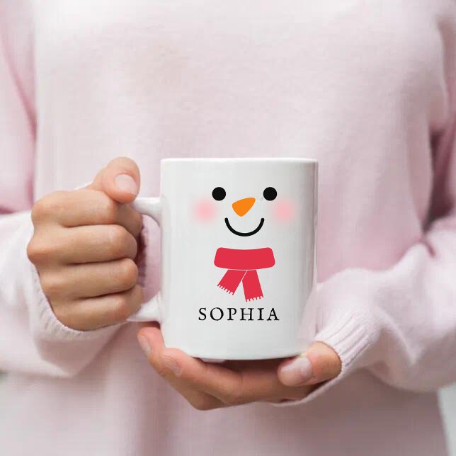 Snowman Face Mug , Custom Name Holiday Coffee Mug (Creator Uploaded)