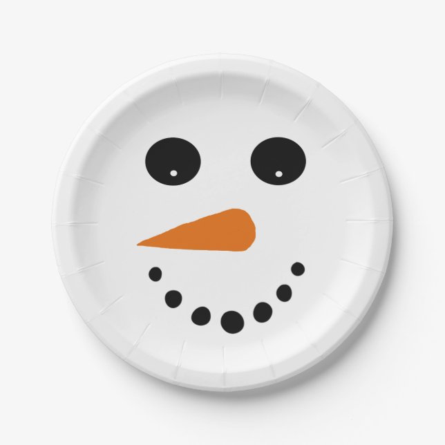 Snowman face paper plate (Front)