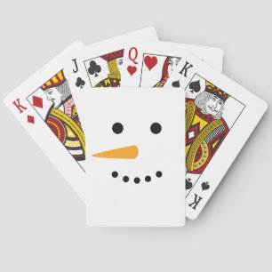 Snowman Face Playing Cards