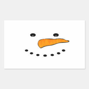Snowman Face Rectangular Sticker
