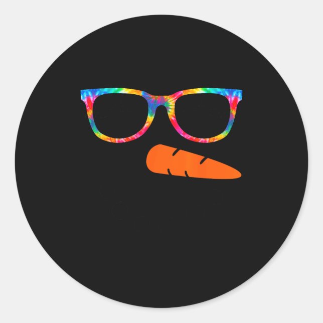 Snowman Face Shirt Womens Eyelashes Gle Tie Dye Ch Classic Round Sticker (Front)