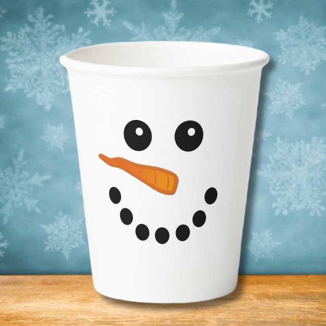 Snowman Face Smile Holiday cute winter Paper Cups (Creator Uploaded)