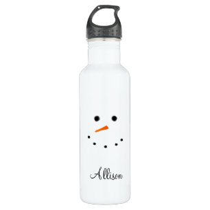 Snowman Face White Christmas Personalised 710 Ml Water Bottle