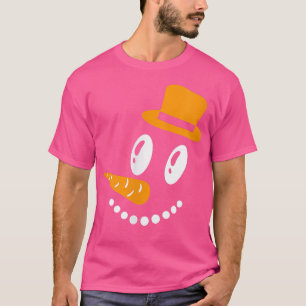 Snowman Face With Hat Funny Pregnancy Reveal Winte T-Shirt