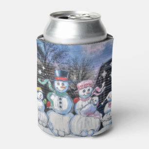 Snowman Family Can Cooler