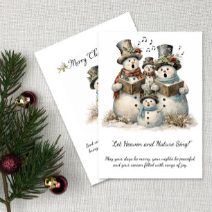 Snowman Family Carolers Christmas Greeting Invitation