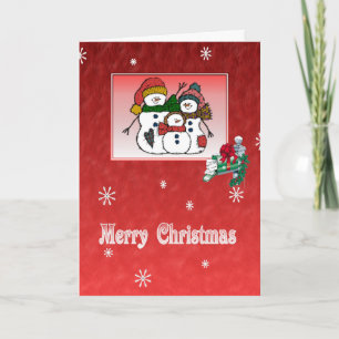 Snowman Family Christmas Card