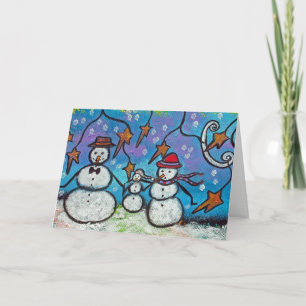 Snowman Family Christmas Card