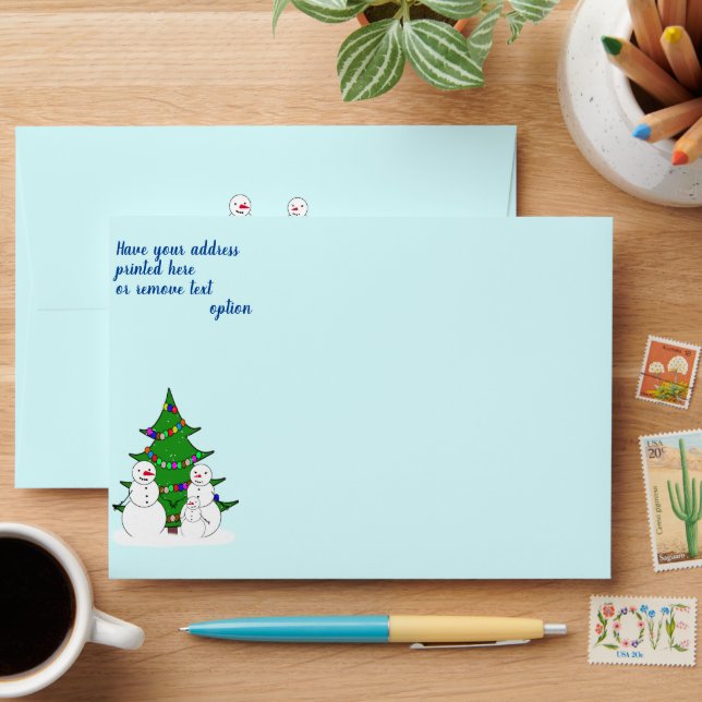 Snowman Family Christmas Envelope (Desk)