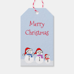 Snowman Family Christmas Gift Tags