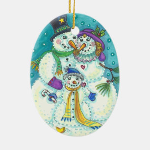 Snowman Family CHRISTMAS ORNAMENT