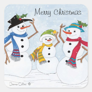 Snowman family Christmas sticker