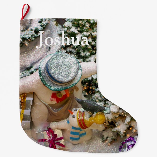 Snowman Family Christmas Stocking (Front)