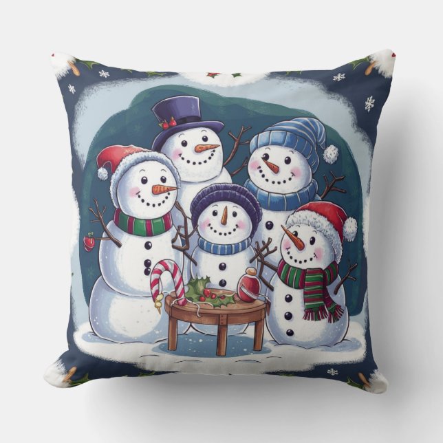 Snowman Family  Cushion (Front)