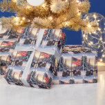 Snowman Family Gathering Around a Flagpole Wrapping Paper<br><div class="desc">A family of snowmen stands proudly in front of a tall flagpole,  with the American flag gently waving against a backdrop of snow-covered trees,  as the sun casts a warm glow over the scene</div>