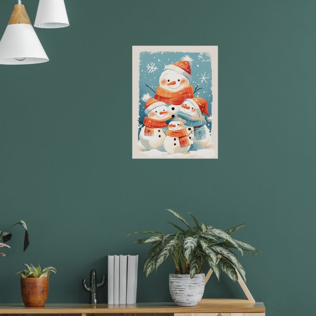 Snowman Family in Cozy Winter Poster (Living Room 1)