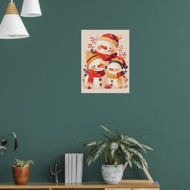 Snowman Family in Cozy Winter Poster (Living Room 1)