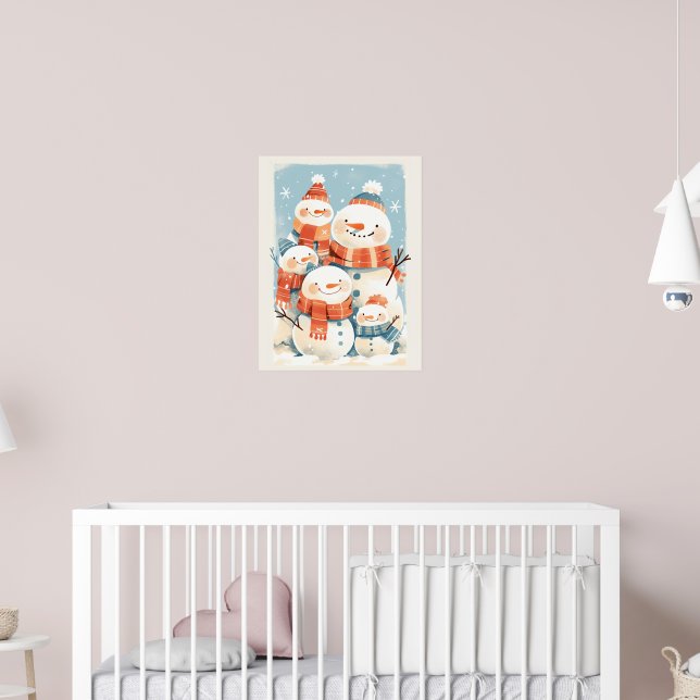 Snowman Family in Cozy Winter Poster (Nursery 2)