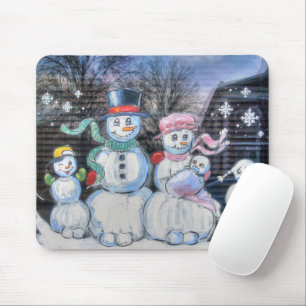 Snowman Family Mouse Mat