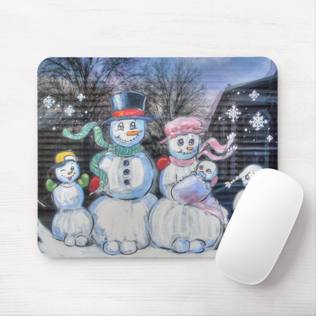 Snowman Family Mouse Mat (With Mouse)
