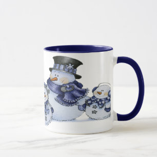 snowman family mug