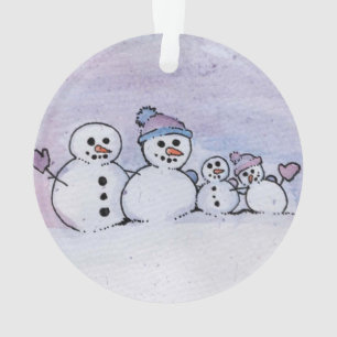 Snowman family ornament