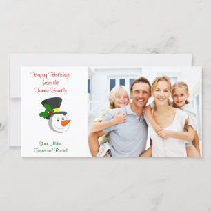 Snowman Family Photo Card