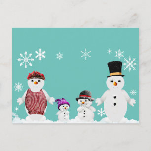snowman family postcard