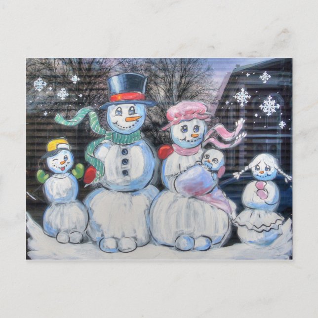 Snowman Family Postcard (Front)
