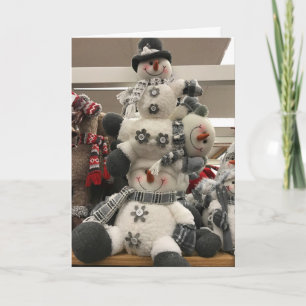 SNOWMAN FAMILY SAYS **MERRY CHRISTMAS" HOLIDAY CARD