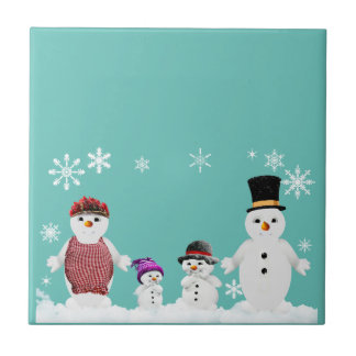 snowman family tile