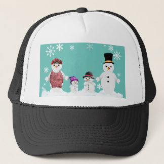 snowman family trucker hat