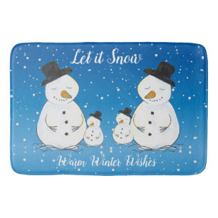 Snowman Family with Quote Bath Mat