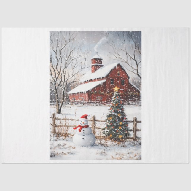 Snowman Farm Tissue Paper (Front)