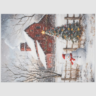 Snowman Farm Tissue Paper