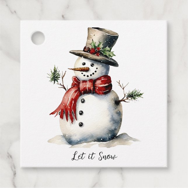 Snowman Favour Tag Editable (Front)