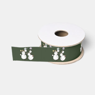 Snowman fight grosgrain ribbon