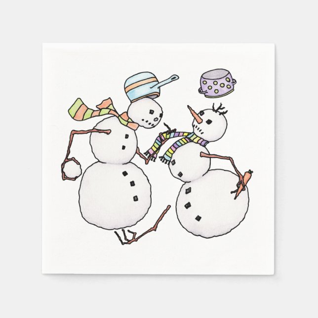 Snowman fight napkin (Front)