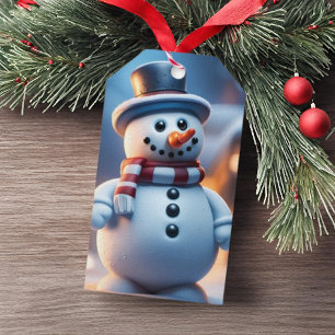 Snowman Figure Christmas Gift Tag