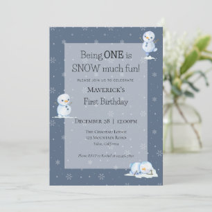 Snowman First Birthday Invitation