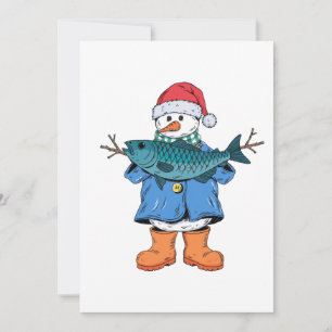 Snowman Fisherman Christmas 2026 Holiday Fishing Announcement