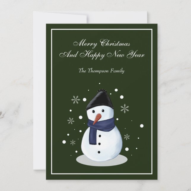 Snowman Flat Holiday Card (Front)