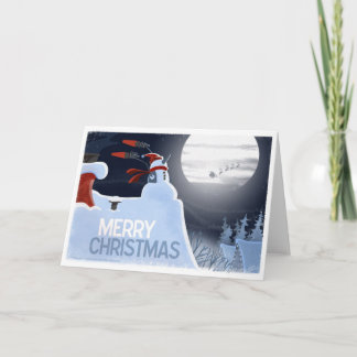 Snowman Flight Control Holiday Card