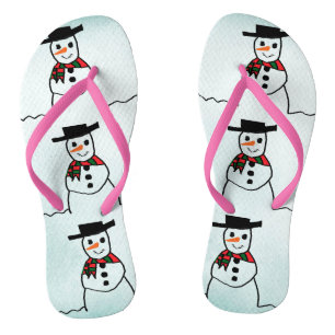 Snowman Flip Flops