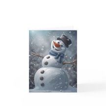 Snowman Folded Greeting Card