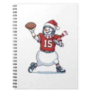 Snowman Football Player Christmas 2026 Holiday Notebook