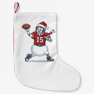 Snowman Football Player Christmas 2026 Holiday Small Christmas Stocking