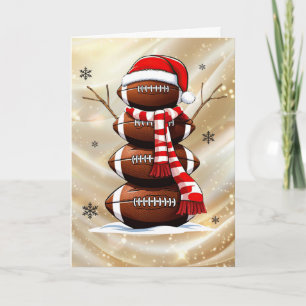Snowman Football Tree Christmas Holiday Card